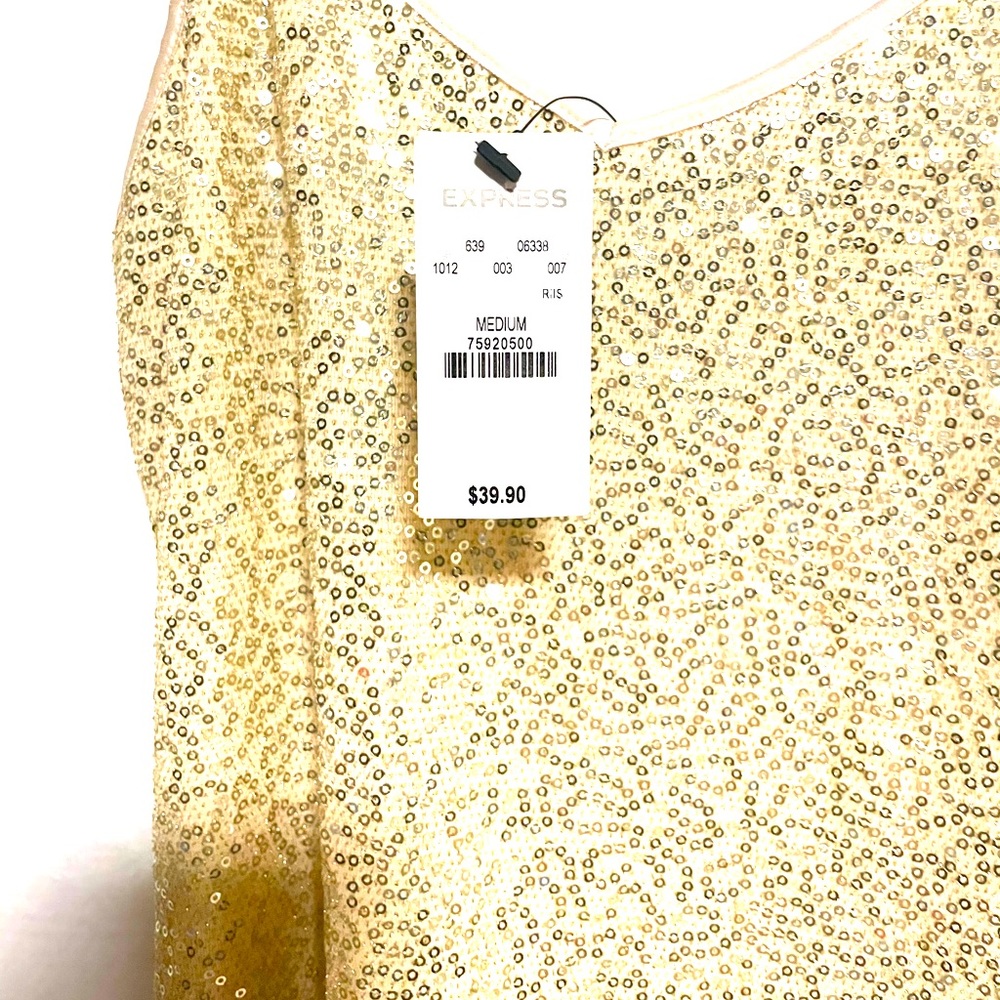 NWT Express gold sequin tank